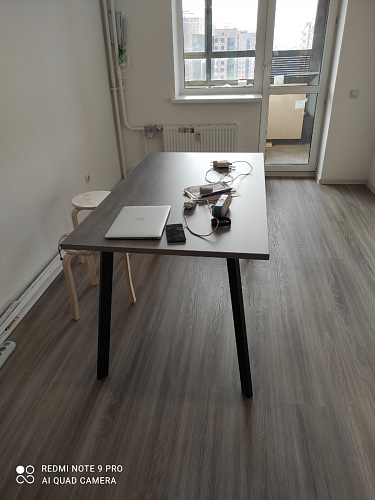 Стол Тринити Лофт 120 32 мм дуб галифакс табако / черный матовый фото покупателя 839