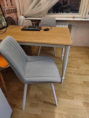 Стул на металлокаркасе Седа 360 К латте (velutto 08) / белый фото покупателя 180