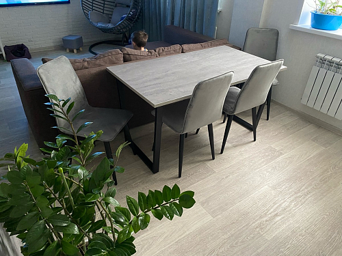 Стол Лота Лофт 140 25 мм черный матовый / бетон фото покупателя 60