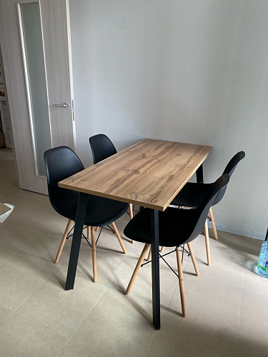 Стол Тринити Лофт 120 32 мм дуб галифакс табако / черный матовый фото покупателя 110