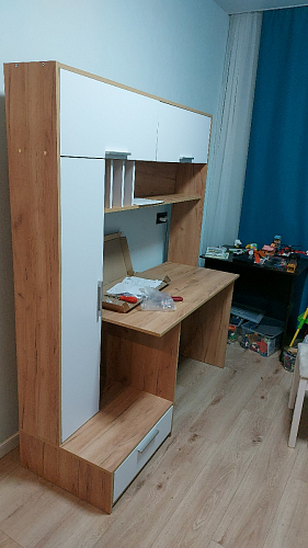 Письменный стол Лайт 03.243 дуб золотой (craft) / белый премиум фото покупателя 151