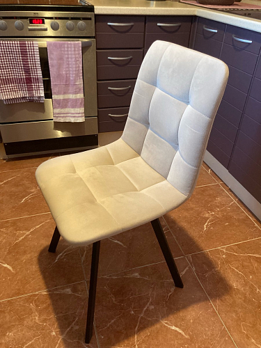 Стул на металлокаркасе Чилли синий / белый фото покупателя 878