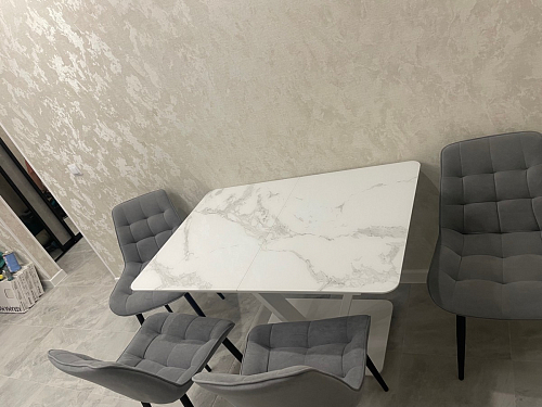 Стол на тумбе Бугун белый / золото фото покупателя 80