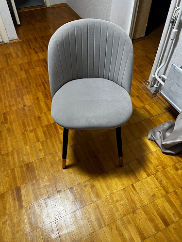 Стул на металлокаркасе Gabi dark beige / black / silver фото покупателя 132