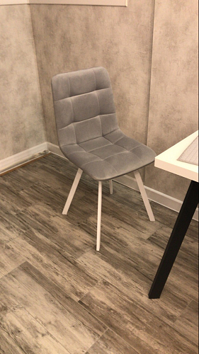 Стул на металлокаркасе Чилли синяя ткань / белый фото покупателя 645