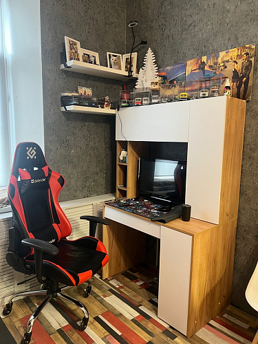 Письменный стол Комфорт 12.71 дуб золотой craft / белая аляска  - Уцененный экземпляр фото покупателя 139