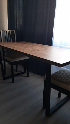 Стол Эльпатия 130 дуб велингтон / черный матовый фото покупателя 2