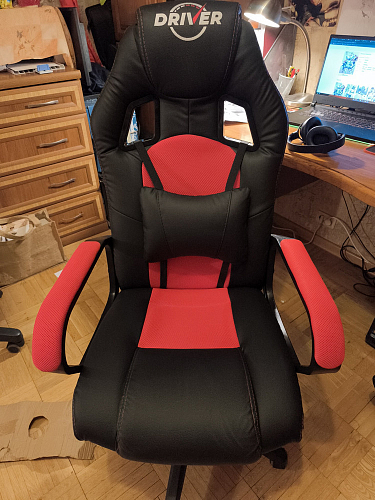 Компьютерное кресло Driver/Драйвер кожзам черный / серый фото покупателя 124