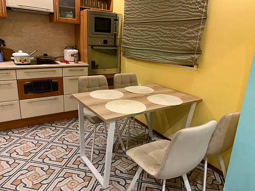 Деревянный стол Барон О 200 х 90 белая пленка шагрень / черный фото покупателя 56