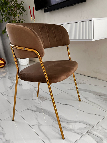 Стул на металлокаркасе Kamelia green / gold фото покупателя 85