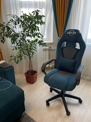 Компьютерное кресло Driver/Драйвер кожзам черный / серый фото покупателя 115