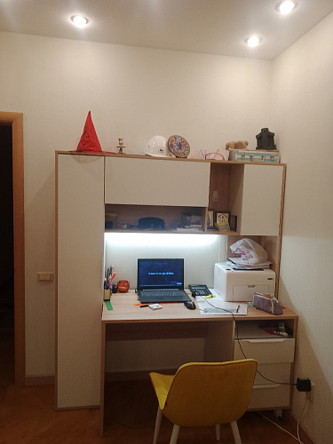 Компьютерный стол Комфорт 12.95 N дуб сонома / сатин фото покупателя 21