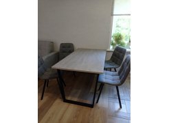 Деревянный стол Лота Лофт 120(160)х75 черный матовый / бетон светлый фото покупателя 910