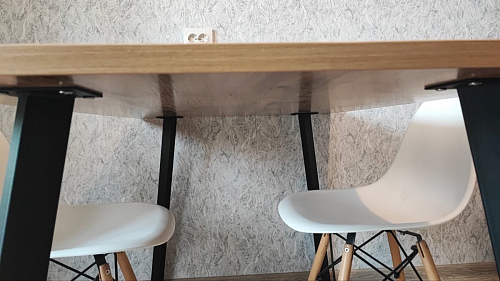 Стол Тринити Лофт 120 32 мм дуб галифакс табако / черный матовый фото покупателя 92