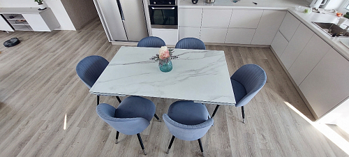 Стул на металлокаркасе Gabi 1 light blue / black / gold фото покупателя 135