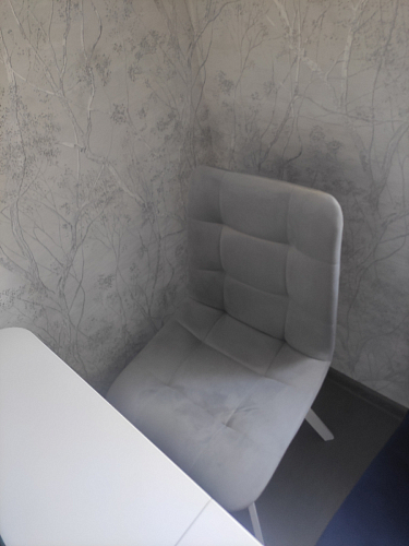 Стул на металлокаркасе Чилли синяя ткань / белый фото покупателя 1383