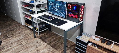 Компьютерный стол SG.201 антрацит / дуб темный фото покупателя 5