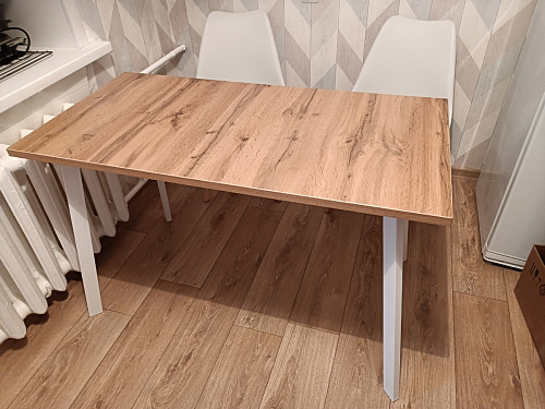 Стол Тринити Лофт 120 32 мм дуб галифакс табако / черный матовый фото покупателя 146