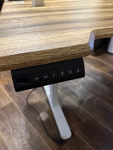 Компьютерный стол Маркос с механизмом подъема 140х80х75 орех кантри / белый фото покупателя 32