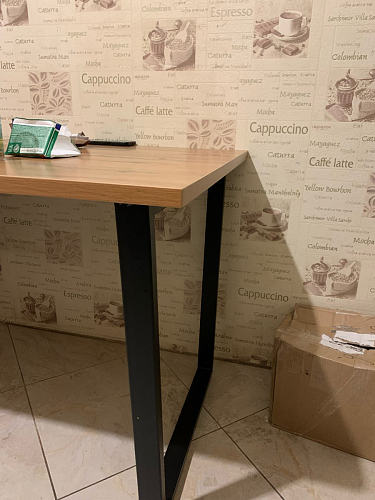 Стол Лота Лофт 140 25 мм черный матовый / бетон фото покупателя 879