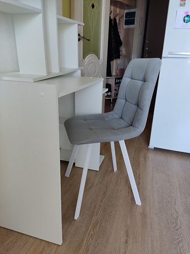 Стул на металлокаркасе Чилли бежевый / белый каркас фото покупателя 697