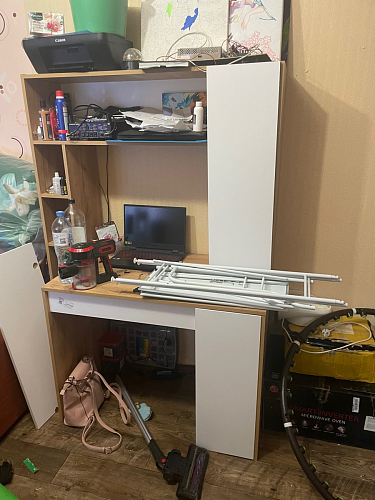 Письменный стол Комфорт 12.71 дуб золотой craft / белая аляска фото покупателя 42