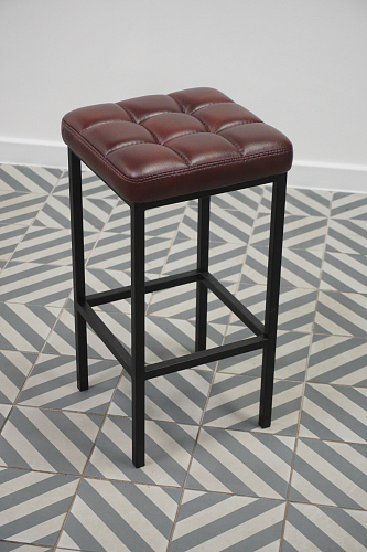 Барный стул Лофт кожзам мустанг браун / черный матовый из шоурума 2