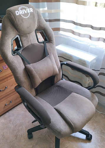 Компьютерное кресло Driver/Драйвер кожзам черный / серый фото покупателя 43