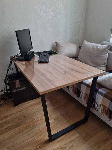 Деревянный стол Лота Лофт 140х80 дуб крафт табачный / черный матовый фото покупателя 693