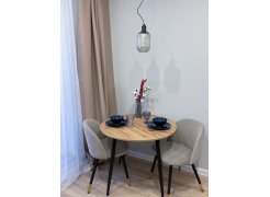 Стул на металлокаркасе Gabi 1 бежевый / черный с серебряными наконечниками фото покупателя 497