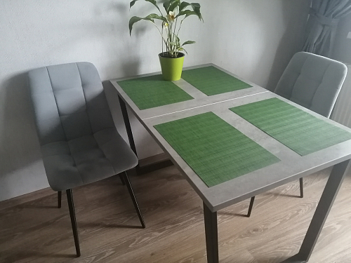 Стол Лота Лофт 140 25 мм черный матовый / бетон фото покупателя 24