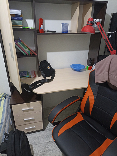 Компьютерный стол КСТ-16 левый дуб сонома / белый фото покупателя 41