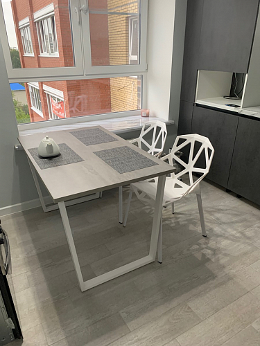 Стол Лота Лофт 140 25 мм черный матовый / бетон фото покупателя 303