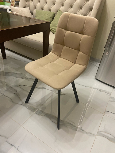 Стул на металлокаркасе Чилли синяя ткань / белый фото покупателя 281