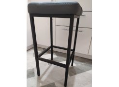 Барный стул Лофт кожзам темно-серый / черный матовый фото покупателя 167