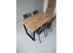 Деревянный стол Лота Лофт 120(160)х75 черный матовый / бетон светлый фото покупателя 595