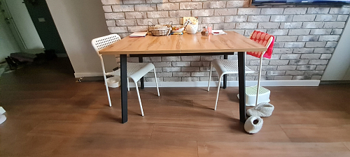 Стол раскладной Колон Лофт 120 32 мм дуб галифакс табако / черный матовый фото покупателя 187