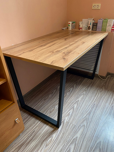 Деревянный стол Лота Лофт 140х80 дуб крафт табачный / черный матовый фото покупателя 648