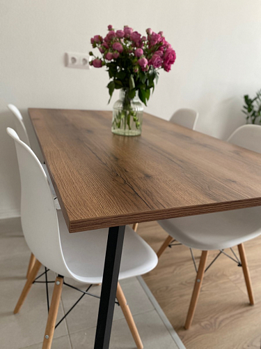 Стол Тринити Лофт 120 32 мм дуб галифакс табако / черный матовый фото покупателя 182