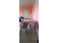 Стул на металлокаркасе Gabi 1 бежевый / черный с серебряными наконечниками фото покупателя 749