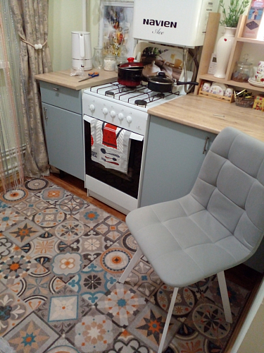 Стул на металлокаркасе Чилли К светло-серый велюр / черный каркас фото покупателя 322