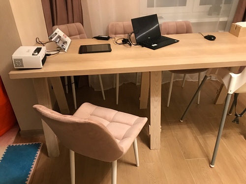 Стул на металлокаркасе Челси морская волна / черный фото покупателя 115