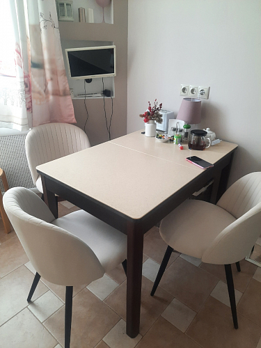 Стул на металлокаркасе Gabi 1 light blue / black / gold фото покупателя 234