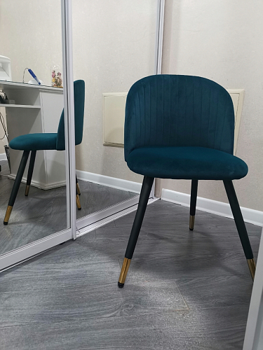 Стул на металлокаркасе Gabi dark beige / black / silver фото покупателя 717