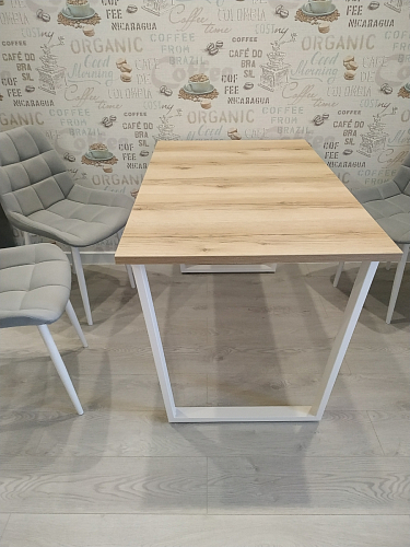 Деревянный стол Барон О 200 х 90 белая пленка шагрень / черный фото покупателя 29