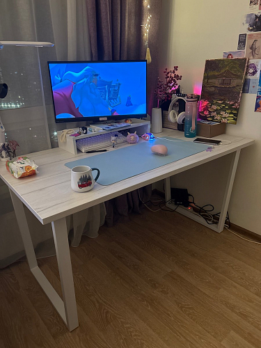 Стол Лота Лофт 140 25 мм черный матовый / бетон фото покупателя 717