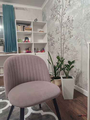 Стул на металлокаркасе Gabi 1 light purple / black / gold фото покупателя 73