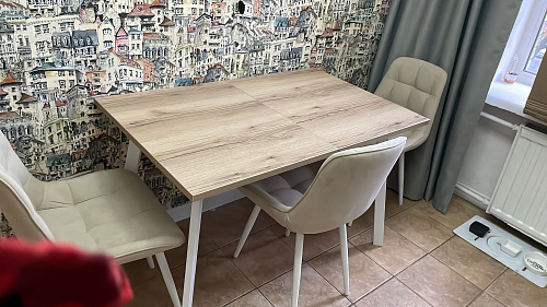 Стол раскладной Колон Лофт 120 25 мм юта / черный матовый фото покупателя 1