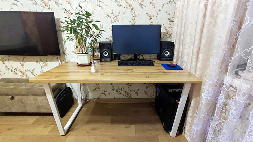 Деревянный стол Лота Лофт 120х75 белый матовый / дуб крафт золотой фото покупателя 849