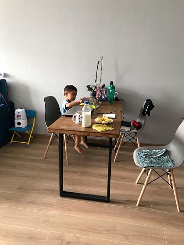 Пластиковый стул Eames PC-015 серо-голубой / дерево фото покупателя 206